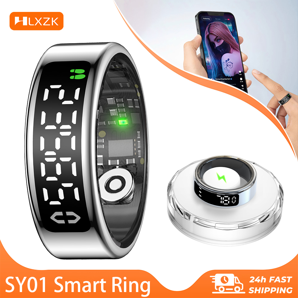 Blood Oxygen Monitor - SY01 LED Ekranlı Akıllı Yüzük Bluetooth
